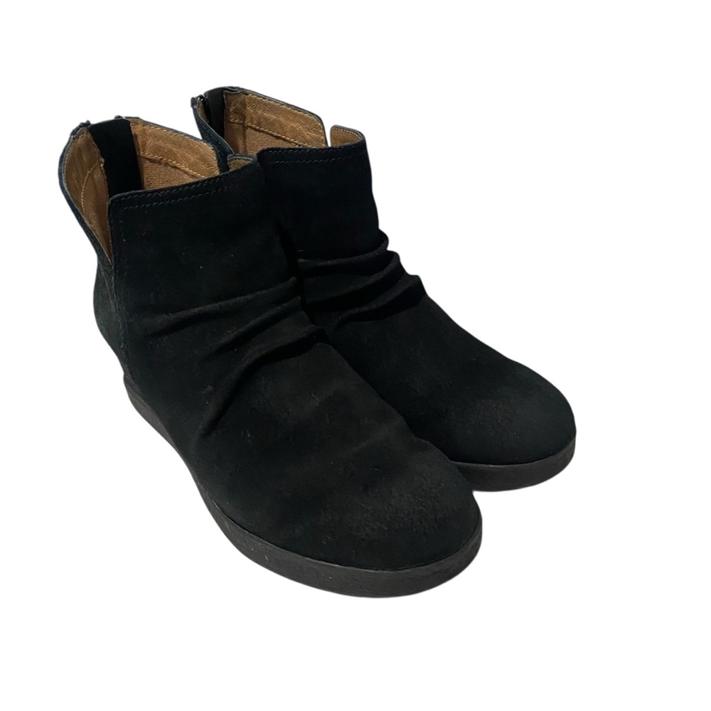 Dansko Stephanie Women Back-Zip Waterproof Suede Wedge Boots 37 US 6.5-7 - Picture 4 of 10